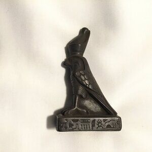 Antique Egyptian Horus Falcon Statue – Handmade Stone Carving in Antique Style